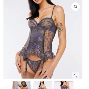 Savage X Fenty Lace Bustier in Purple